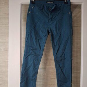 Green-Blue Straight Leg Jeans